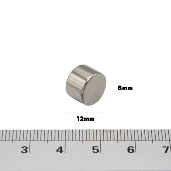 آهنربا نئودیمیوم دیسکی 8×12 میلیمتر